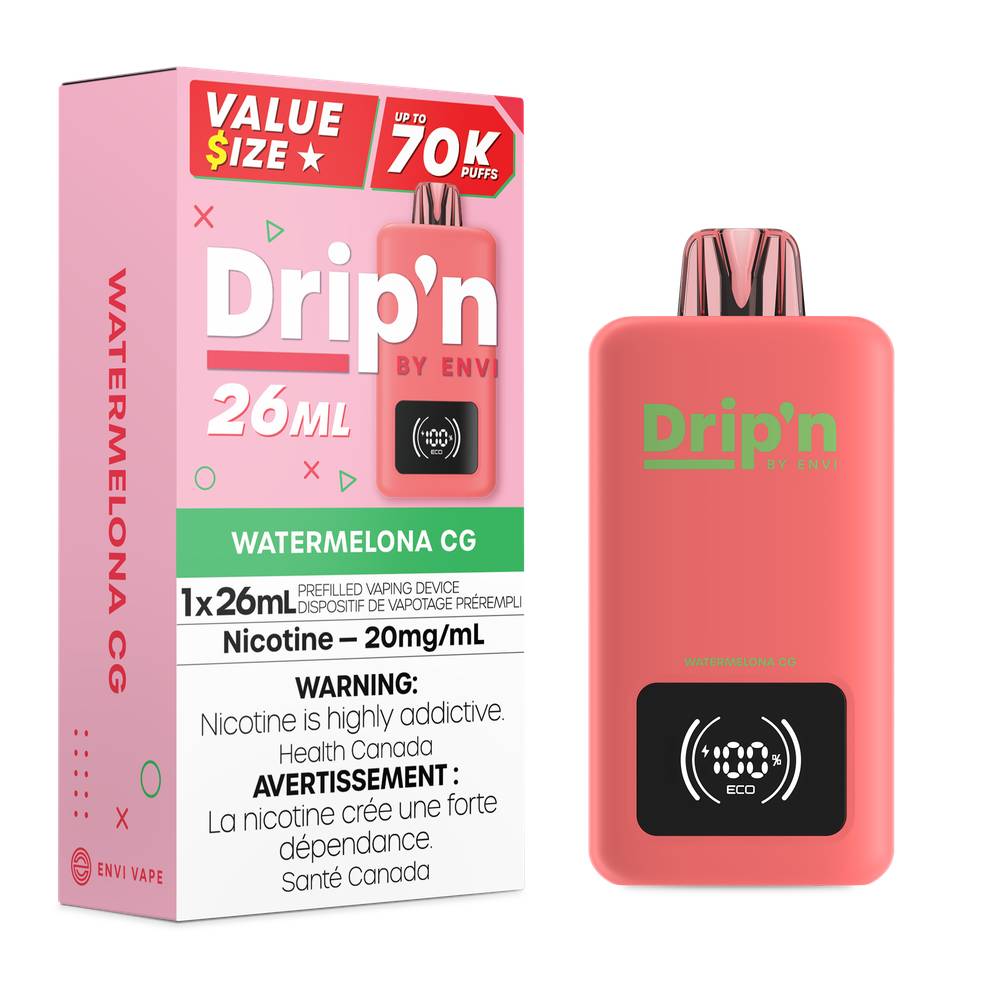 Drip'n by Envi 26mL 70K Puffs Disposable Vape Watermelon CG